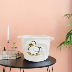 2pcs Duck Storage Basket Rope Woven Desktop Tidy Decorative Basket