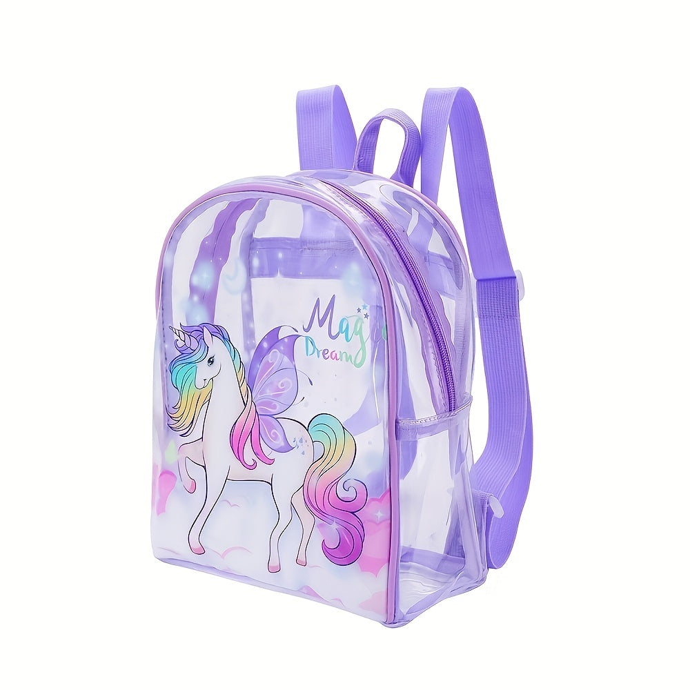 Children's Unicorn PVC Transparent Backpack Kindergarten Schoolbag