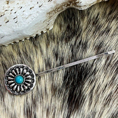 Vintage Turquoise Alloy Hair Clip Western Style Hair Accessories