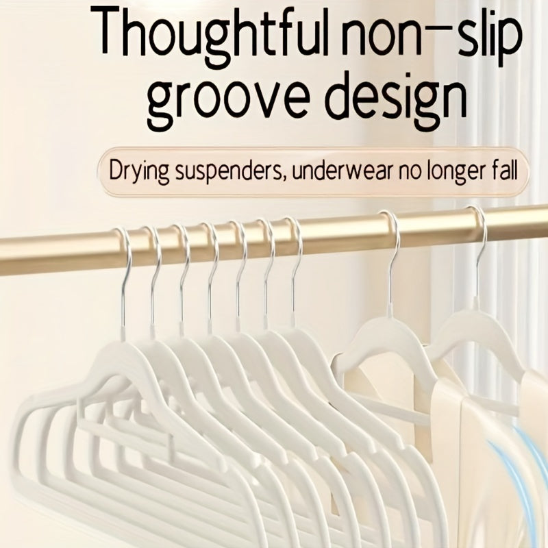 5pcs Translucent Velvet Non-slip Hangers Clothes Storage