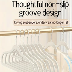 5pcs Translucent Velvet Non-slip Hangers Clothes Storage