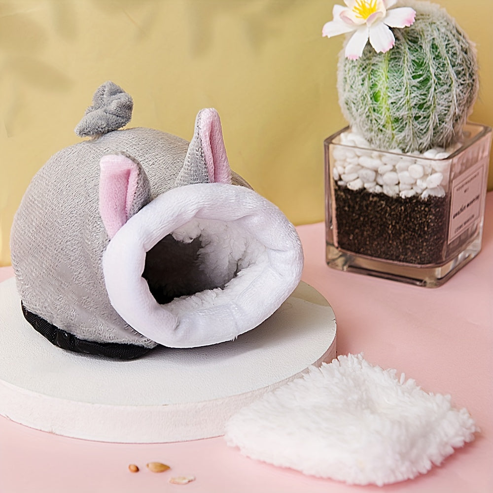 Gray Mouse Shaped Baby Squirrel Nest Hamster Sleeping Bag