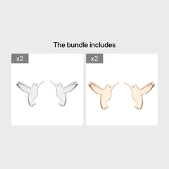 Men's Style Small Bird Earrings - 2pcs Pair Forest Earrings