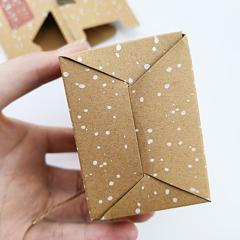 5pcs Christmas House Candy Packaging Box for Candy Biscuit Chocolate