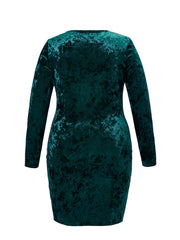  Women's Velvet Long Sleeve Dress