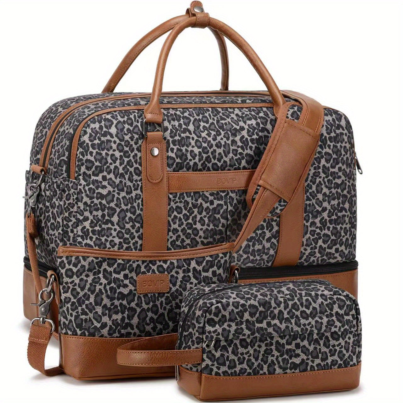 Large Capacity Lightweight Carry on Bag Set Canvas Luggage Weekender Gym Bag