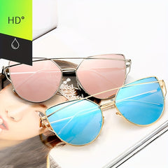 Reflective Sunglasses Metal Frame Colorful Film Men's Casual