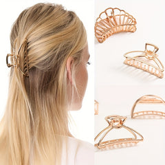 2pcs Metal Hollow Hair Claw Style Hair Claw Nonslip Ponytail Hol