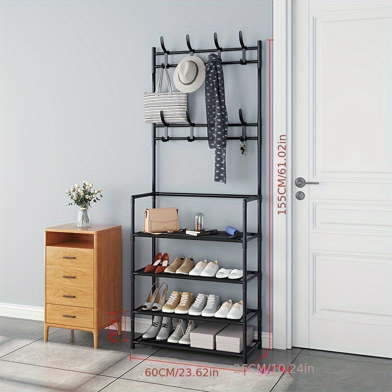 4 5 Layer 60 Stainless Steel Coat Rack Shoe Shelf