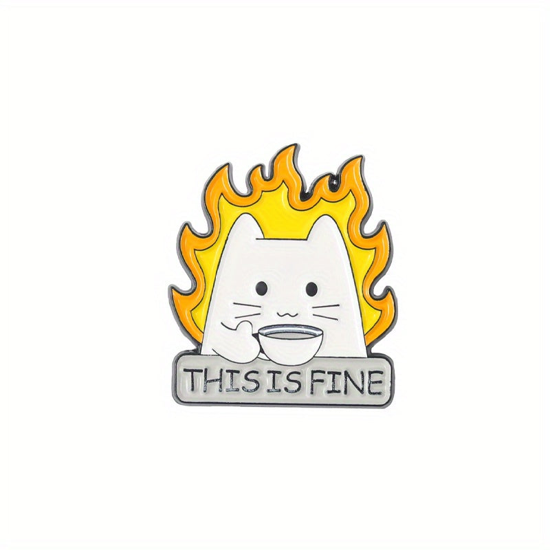 Funny Cat Enamel Lapel Pin Brooch for Men