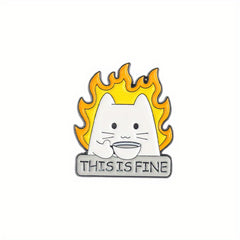 Funny Cat Enamel Lapel Pin Brooch for Men