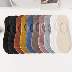 10 Pairs Ribbed No Show Socks Women's Ankle Lightweight Stockings