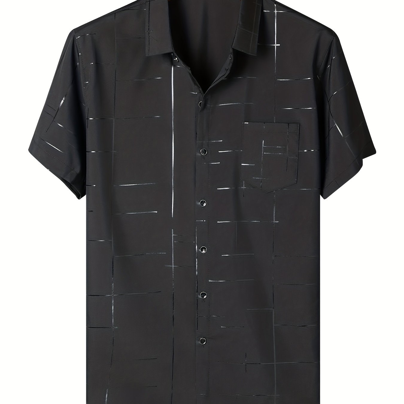 Men's Casual Button Up Shirt Short Sleeve Summer Top for Daily Vacation Business