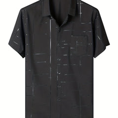 Men's Casual Button Up Shirt Short Sleeve Summer Top for Daily Vacation Business