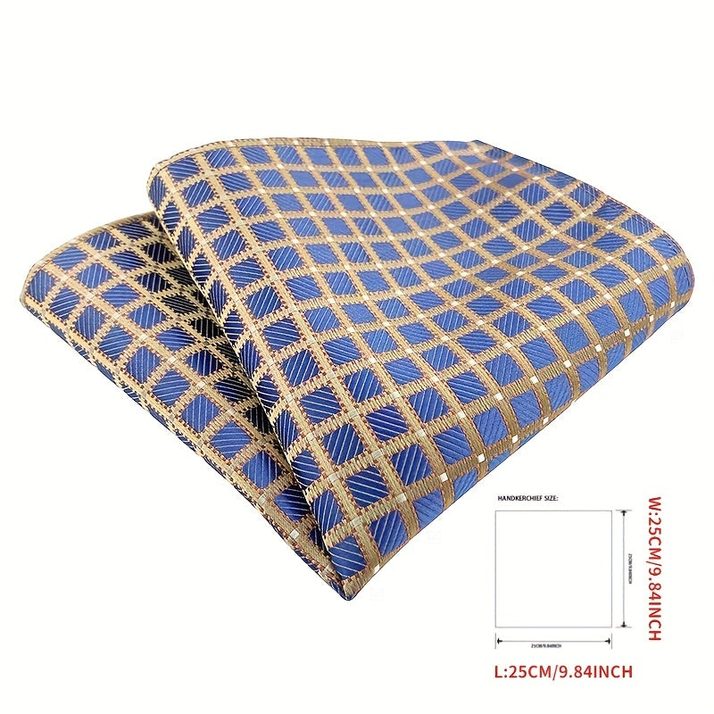Men's Jacquard Tie Cufflink Square Scarf Business Parties