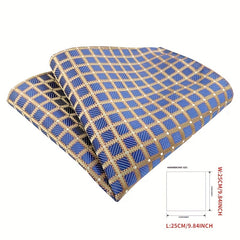 Men's Jacquard Tie Cufflink Square Scarf Business Parties