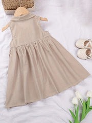 Girls Sleeveless Peplum Dress Party Vacation Outfit