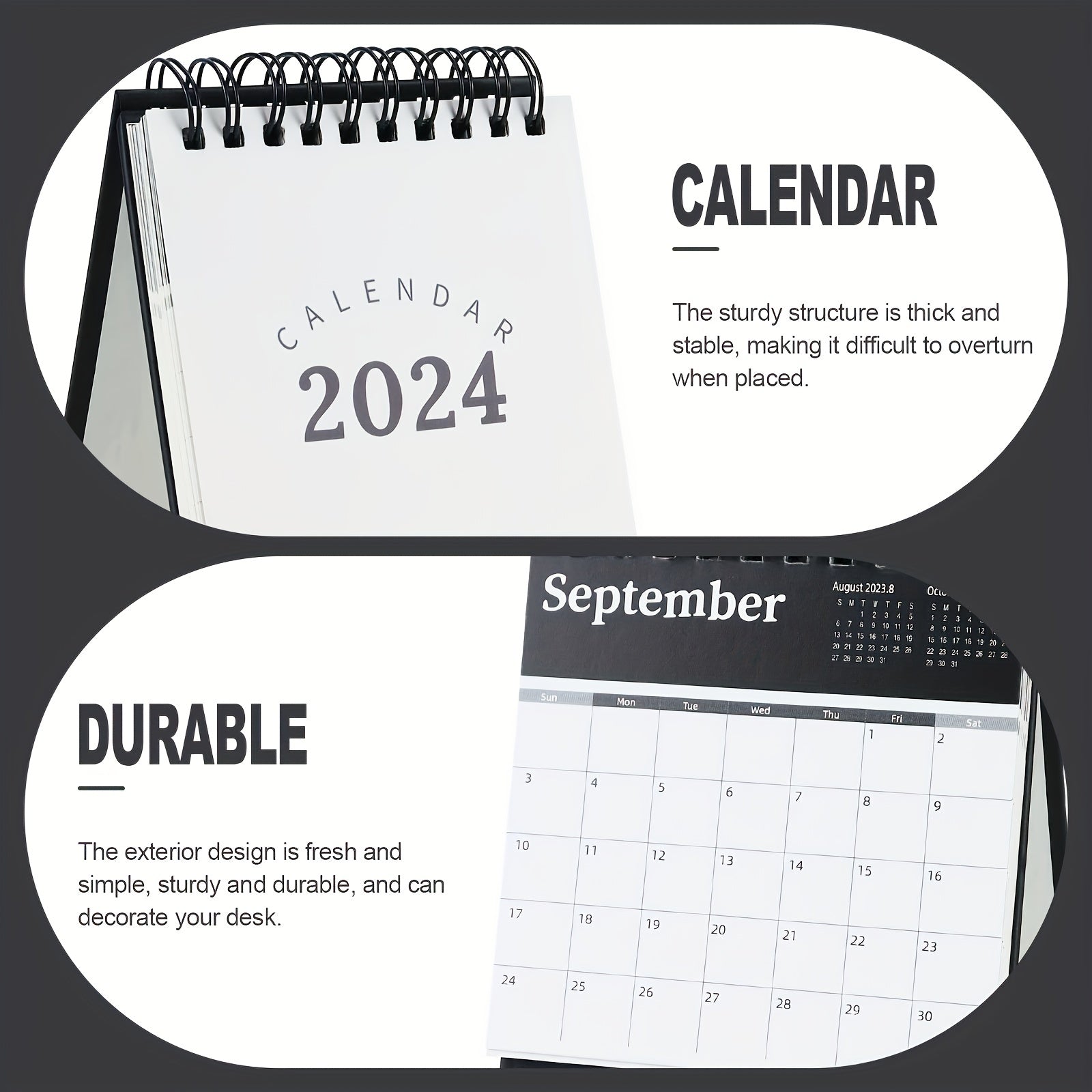 1pc Mini Desk Calendar - Minimalist Design