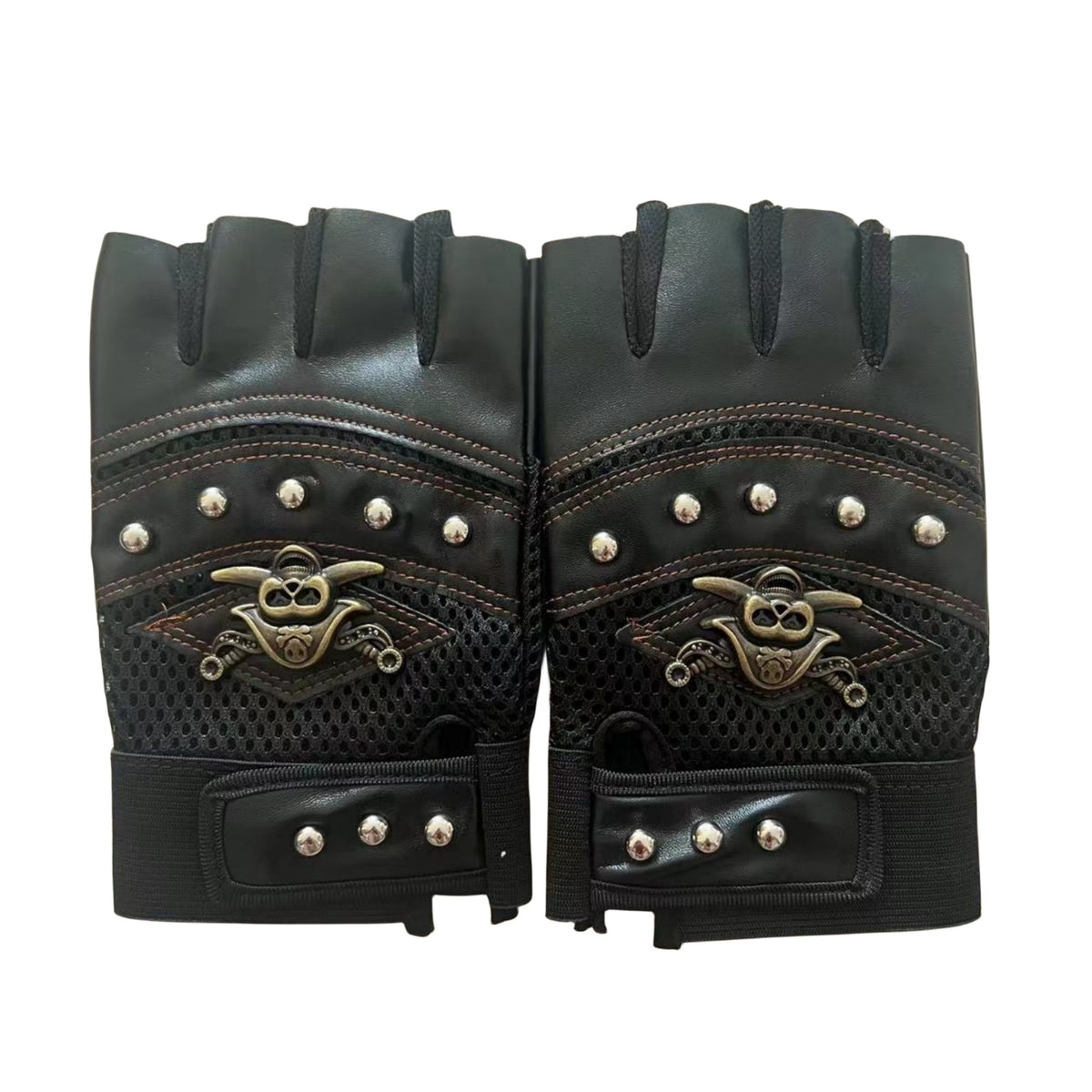 Half Finger Pirate Skull Outdoor Mountaineering Gloves