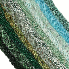 Faceted Stone Beads 2-4mm Malachite Turquoise Jade Agate Lapis Spacer