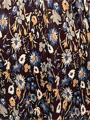Ditsy Floral Print Lace Trim V Neck Peplum Top