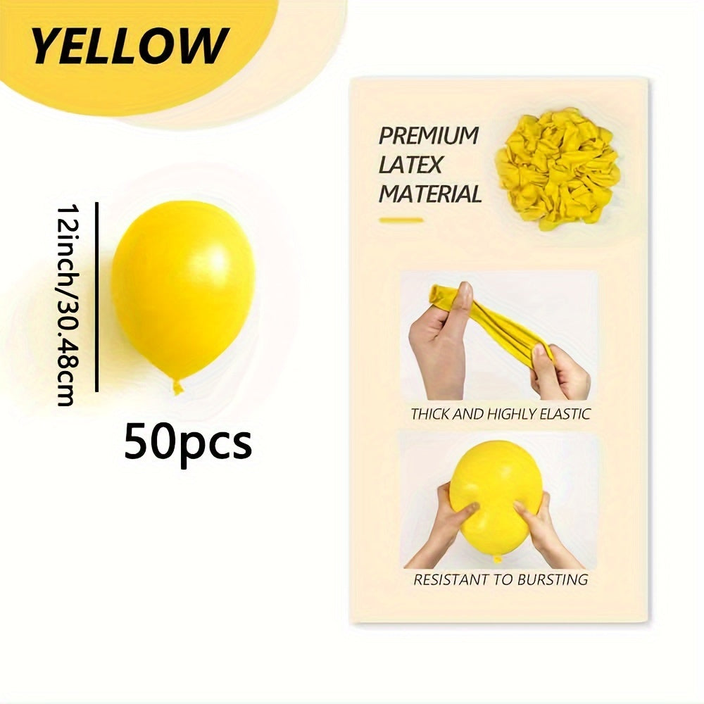 50 Yellow Latex Balloons Wedding Birthday Anniversary Graduation Holiday