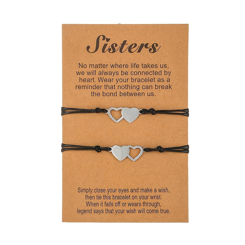 2pcs Stainless Steel Love Charm Couple Bracelet