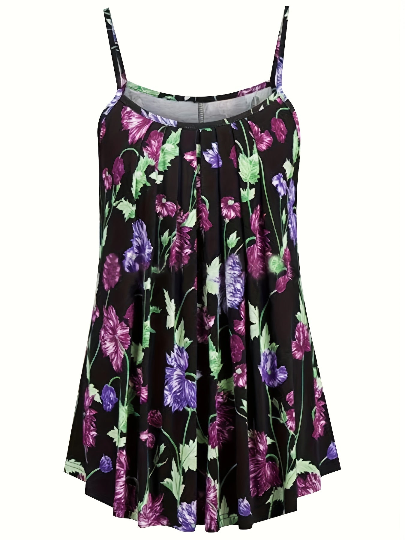  Floral Print Stretch Cami Top