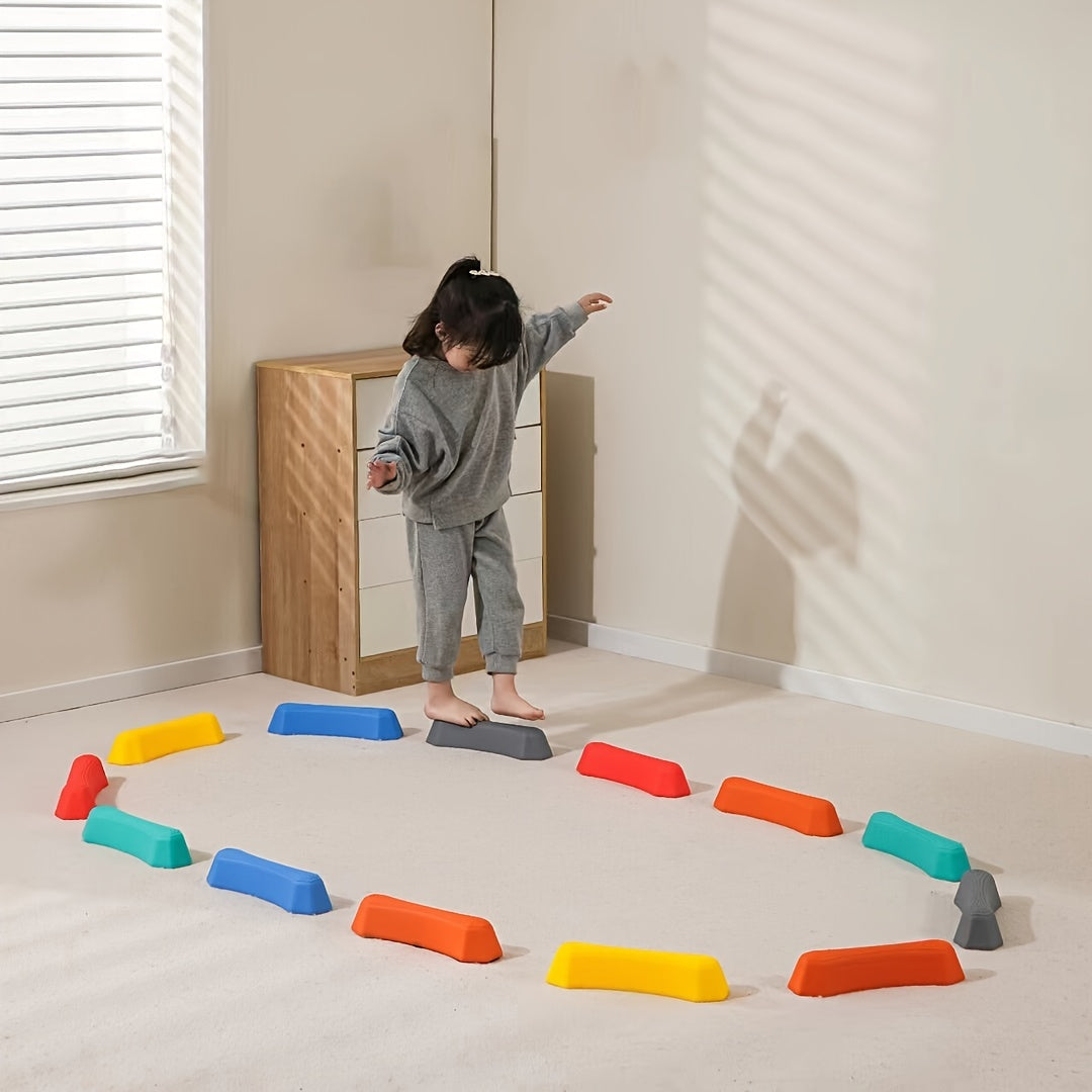 8pcs Stepping Stone & Balance Block Set for Youngsters' Fitness & Sensory Play