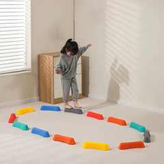 8pcs Stepping Stone & Balance Block Set for Youngsters' Fitness & Sensory Play