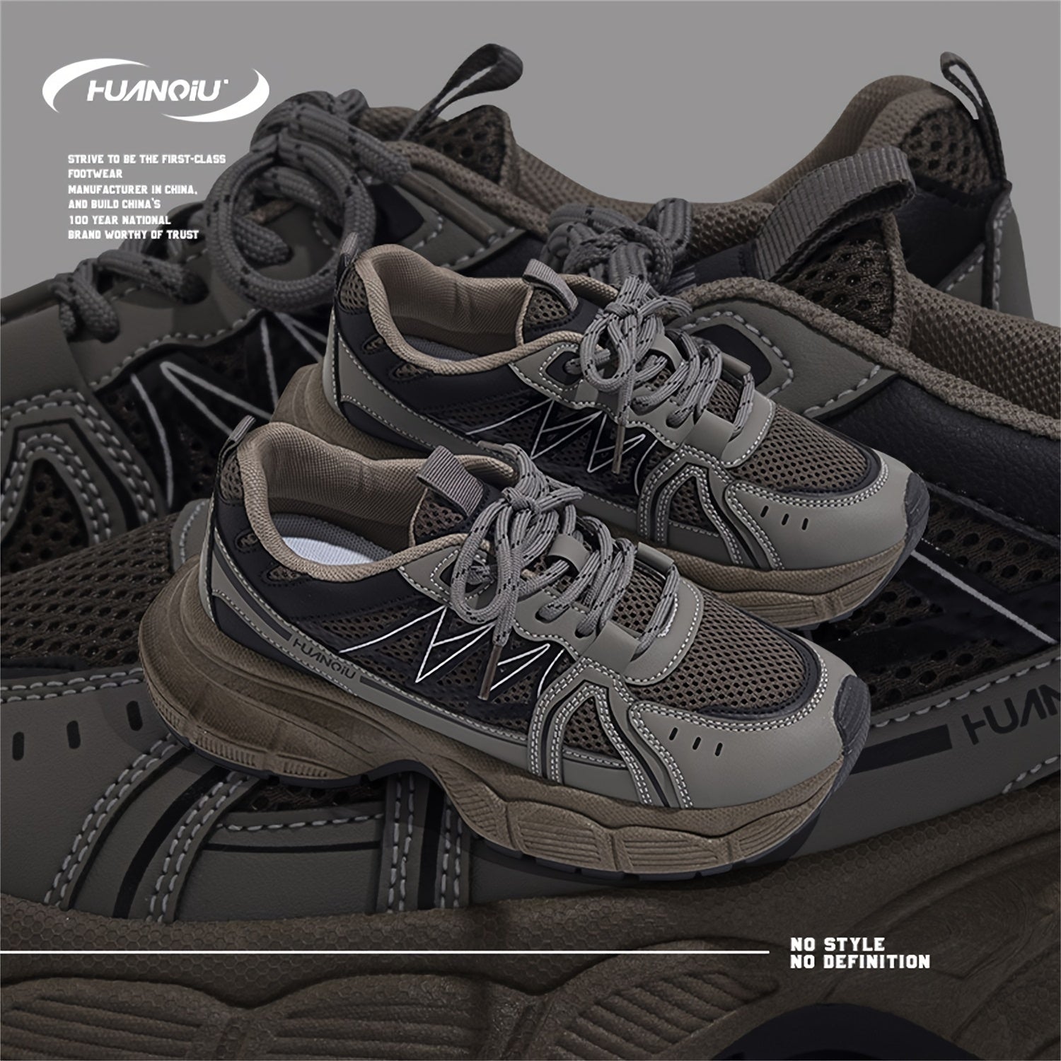 HUANQIU Women's Chunky Sneakers Height Increased Dad Shoes Comfy & Retro Style