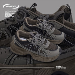 HUANQIU Women's Chunky Sneakers Height Increased Dad Shoes Comfy & Retro Style