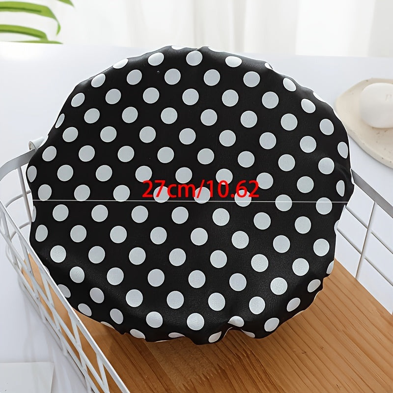 4pcs Double Layer Shower Caps Waterproof Band Stylish Hair Bonnets