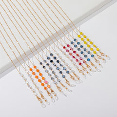 Colorful Glasses Chain Beaded Crystal Glass Mask Chain