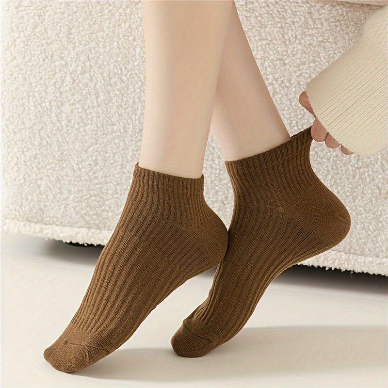 10 Pairs Solid Socks Soft & Comfy Women's Stockings