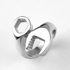 Men's 3 Colors Wrench Spanner Ring Silver Golden