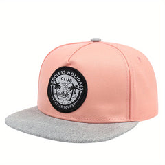 Coconut Tree Patch Baseball Cap Pink Block Snapback Hats