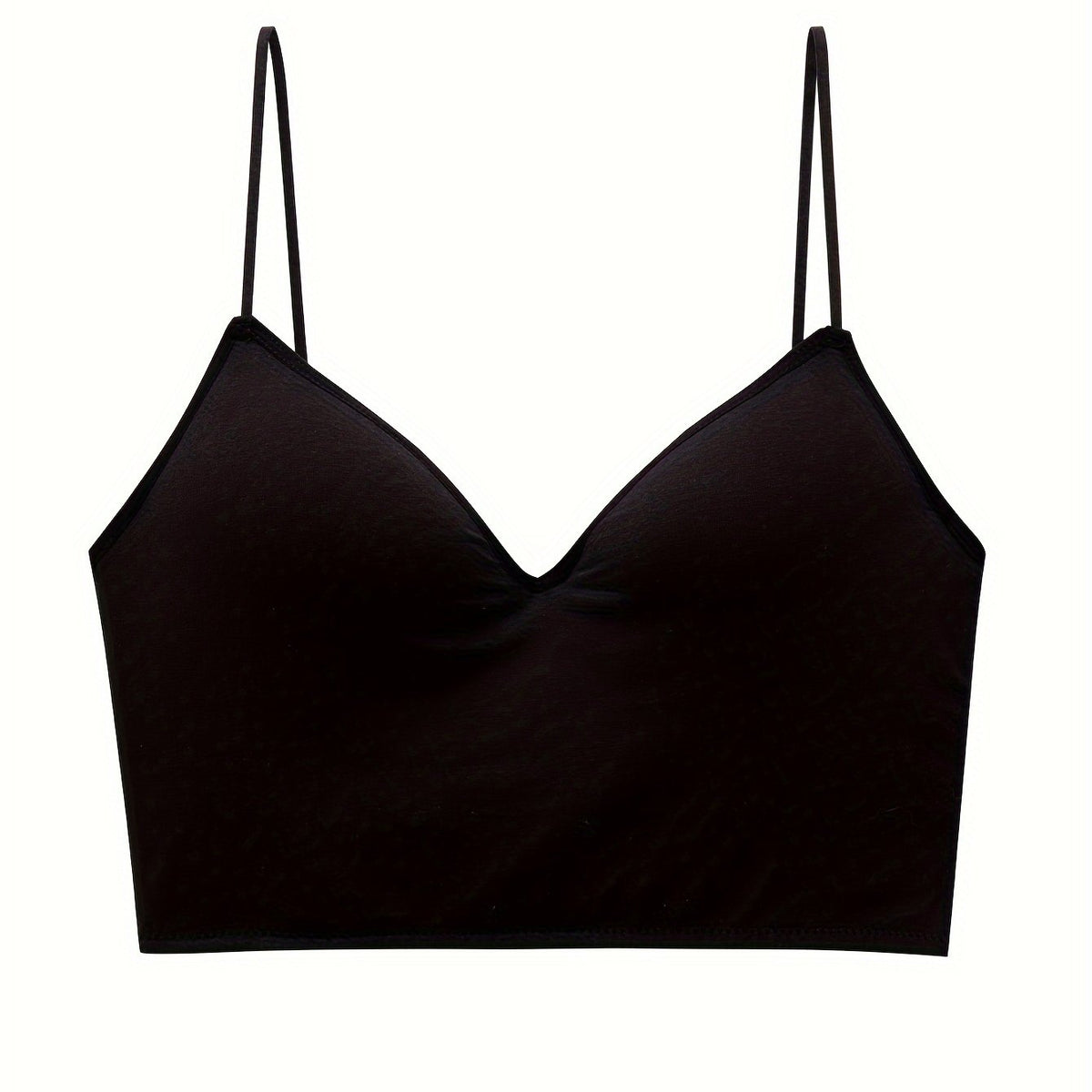 Solid Cami Top V Neck Sleeveless Padded Top
