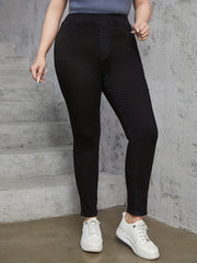  Solid High Rise Skinny Jeans
