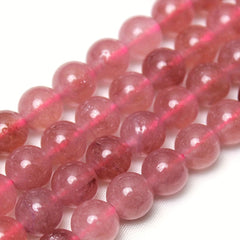 Strawberry Quartz Crystal Stone Beads 60pcs DIY Bracelet Necklace Accessories