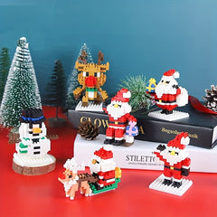 Santa Claus Snowman Elk Mini Building Blocks Toy Ornament Christmas Gift