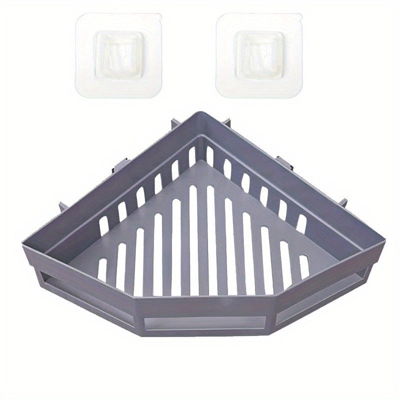 Corner Shower Caddy Bathroom Plastic Shelf No Drilling Wall Suction Storage