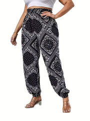  Paisley Print High Rise Carrot Pants