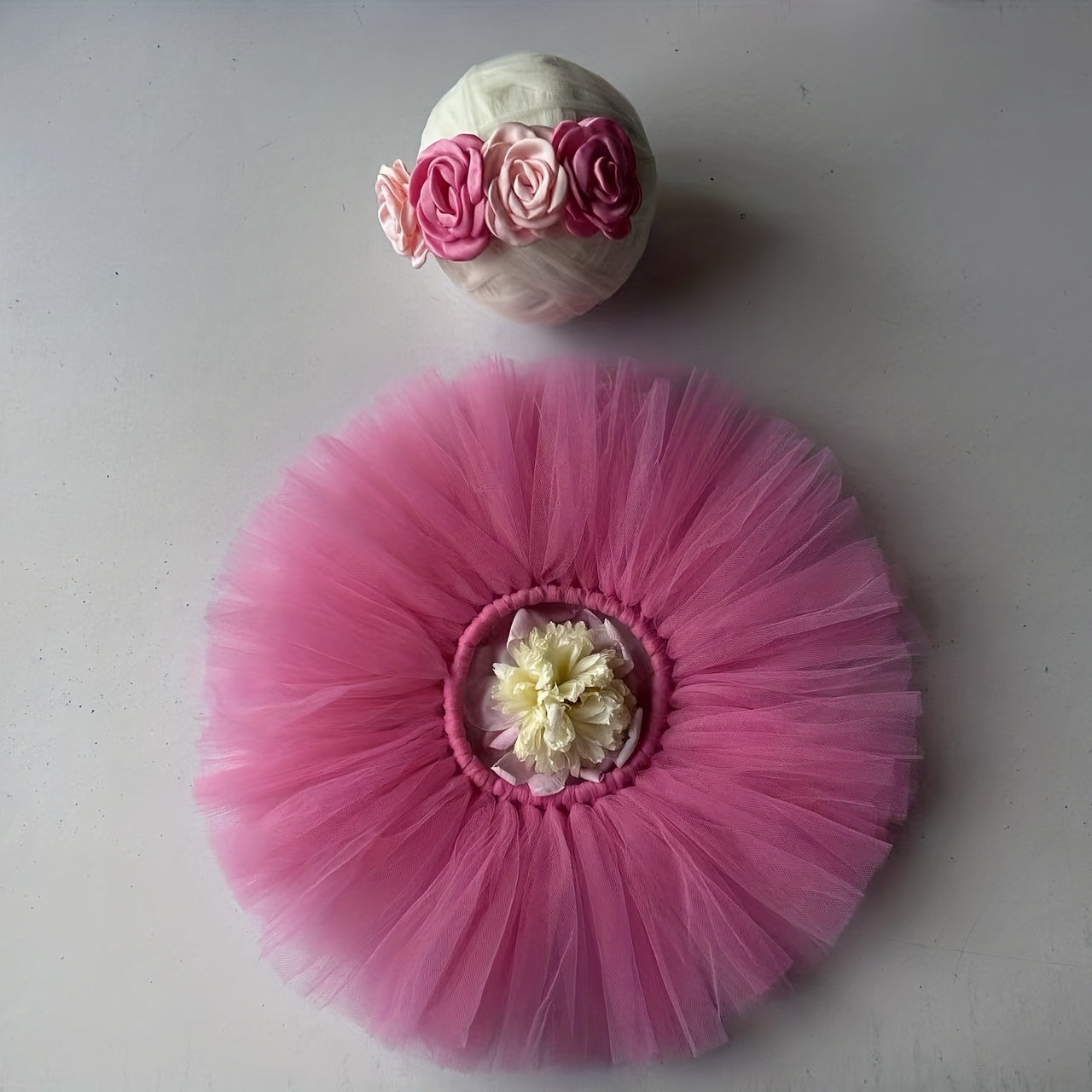 Pink Newborn Tutu & Headband Set for Photos