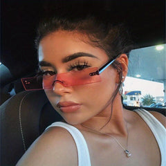 Rhinestone Rectangle Sunglasses UV400