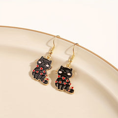 Love Cat Drop Earrings Animal Ear Jewelry For Women
