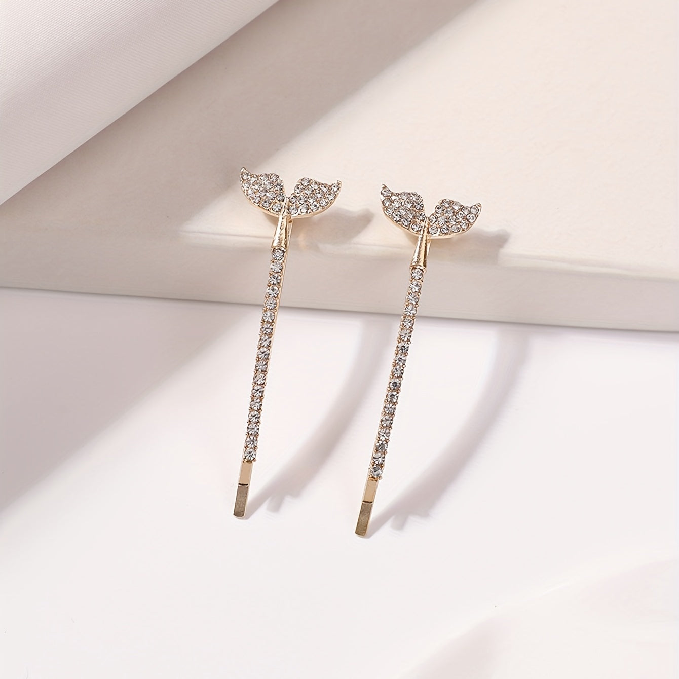 2pcs Mermaid Tail Hair Clip Bobby Pin Barrette Rhinestone Hair Slides Clip
