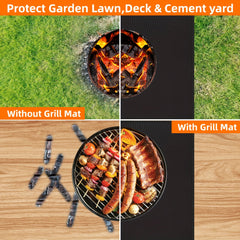 Fireproof Double Sided BBQ Mat for Outdoor BBQ & Indoor Fireplace