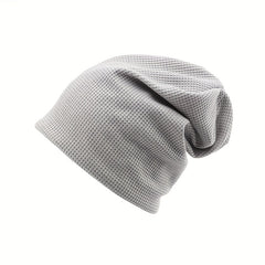 Embossed Solid Lightweight Slouchy Skull Cap Unisex Couple Knitted Beanies