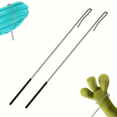 2pcs Puppet Rods Arm Control Rod Stainless Steel Accessory Stick Rubber Sleeve